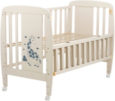 Дитяче ліжко Babyroom Giraffe відкидний бік, колеса DJO-01 бук ivory